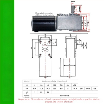 Chenxin mikro DC motor s vretenastim reduktorom, 12–24V, visok moment 5840, jednoosni motor, regulacija brzine, automatsko zaključavanje