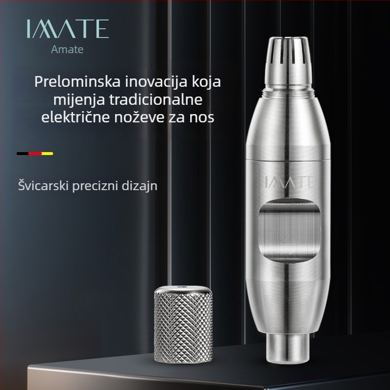 Električni trimer za nosne dlake, odvojiva i periva glava, ABS kućište, radi na baterije, prenosiv