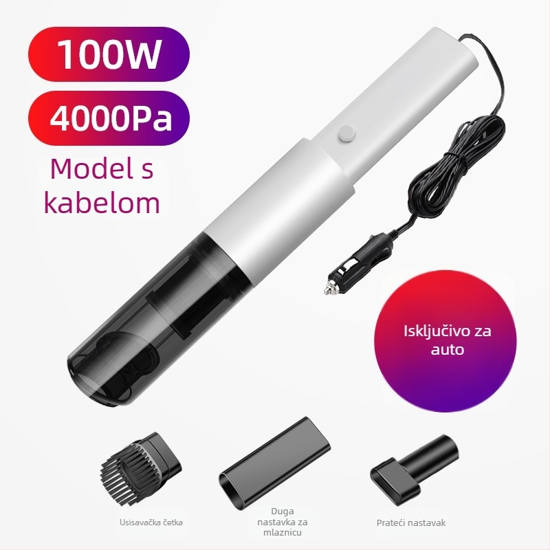 Miaokas prijenosni usisavač za automobil — bežični, 5500 Pa usisne snage, 12V, 100W