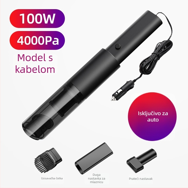 Miaokas prijenosni usisavač za automobil — bežični, 5500 Pa usisne snage, 12V, 100W