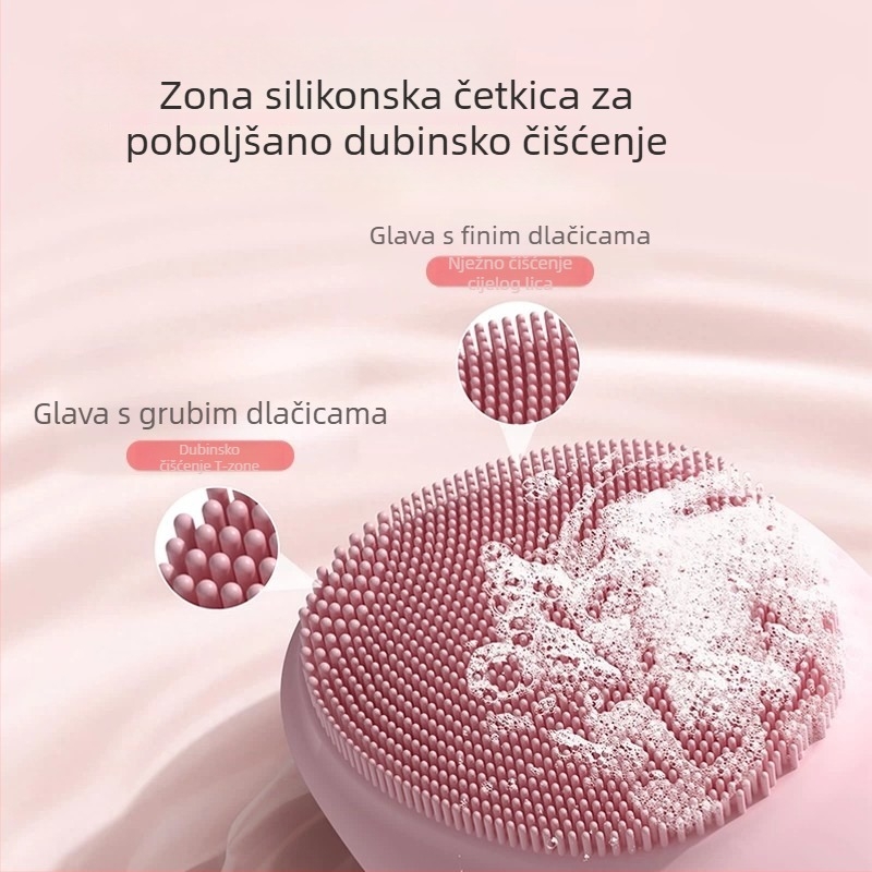 Munxu Električni 2-u-1 Čistač Lica s Silikonskom Četkom za Čišćenje Pore