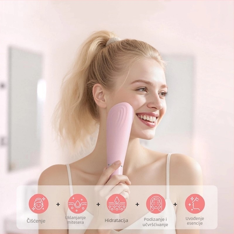 Munxu Električni 2-u-1 Čistač Lica s Silikonskom Četkom za Čišćenje Pore