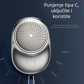 Električni mini brijač za muškarce, prijenosna rotirajuća glava, periva glava, s ugrađenom baterijom 100–300 mAh, motor bez četkica, tiši rad