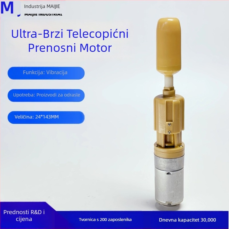 Mikro redukcijski motor s teleskopskim prijenosom, hod 8 mm, DC 3,7 V, 16000 rpm, model MJ685-1