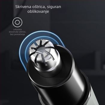 Električni trimer za nosne i ušne dlake | ABS kućište | napajanje baterijom | nije perivo vodom