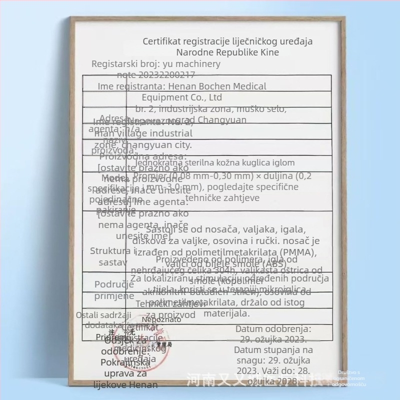 Jednokratni medicinski roller za kožu s kombiniranom glavom kotača za lice, plastični materijal, model 00331, odobrenje Yu Machinery 20232200217