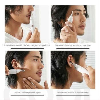 Trimer za nosne dlake, baterijski pogon, ABS kućište, uklonjiva glava za jednostavno čišćenje, perivi, uklonjiva baterija, trajanje baterije više od 30 dana