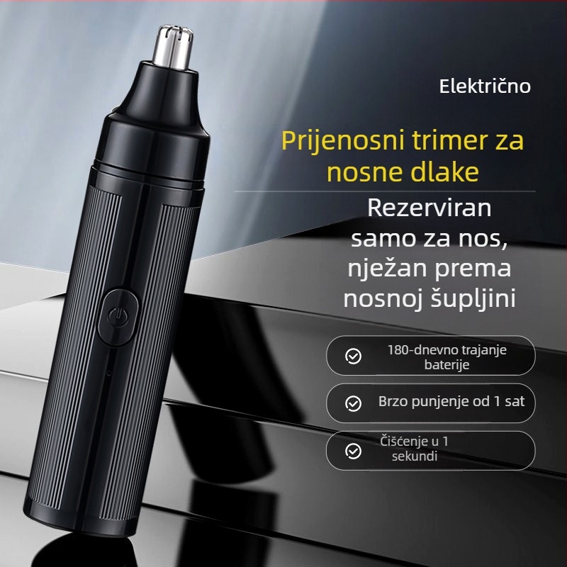 Gillai trimer za nosne dlačice - USB punjenje, prijenosno i kompaktno, zamjenjiva i periva glava rezača, ABS kućište