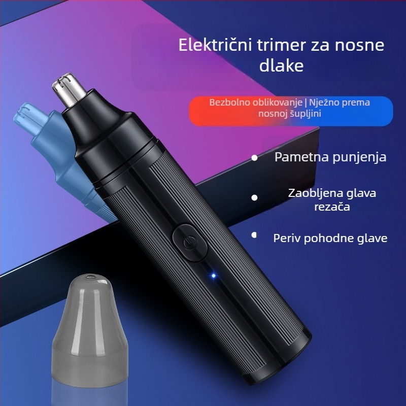 Gillai trimer za nosne dlačice - USB punjenje, prijenosno i kompaktno, zamjenjiva i periva glava rezača, ABS kućište