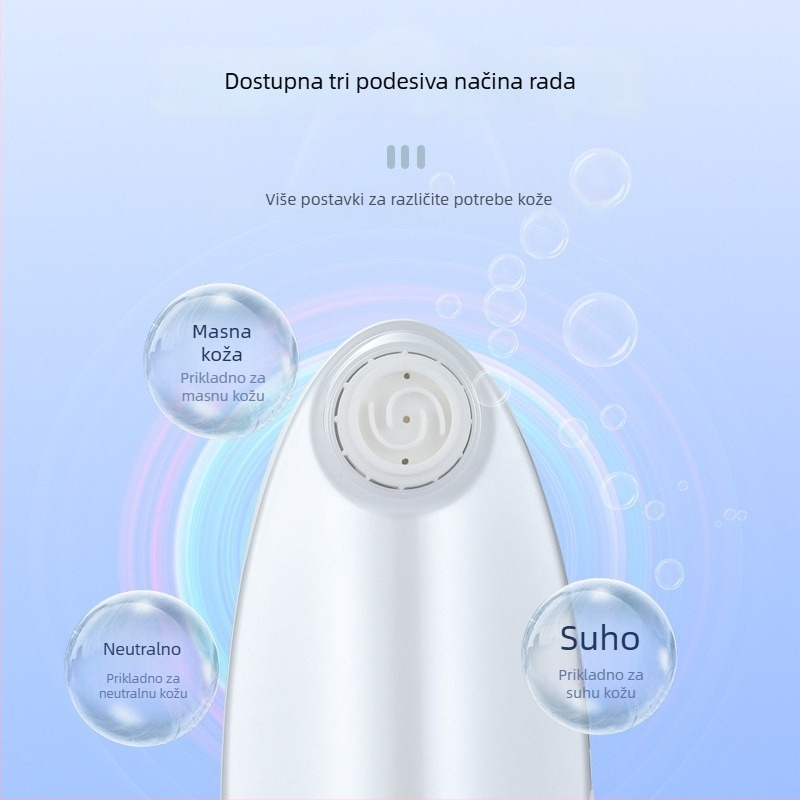 Uređaj za usisavanje čiernih mrlja s malim mjehurićima: čišćenje pora, ubrizgavanje kisika i dopunjavanje vodom | Model 12051 • Električni način rotacije • 3 stupnja postavki • Kućište ABS + silikon