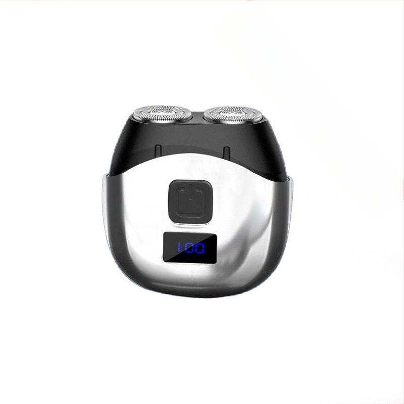 Električni brijač s plutajućom glavom, rotacijska glava s dvije oštrice, izmjenjiva i periva glava, punjiv, motor bez četkica