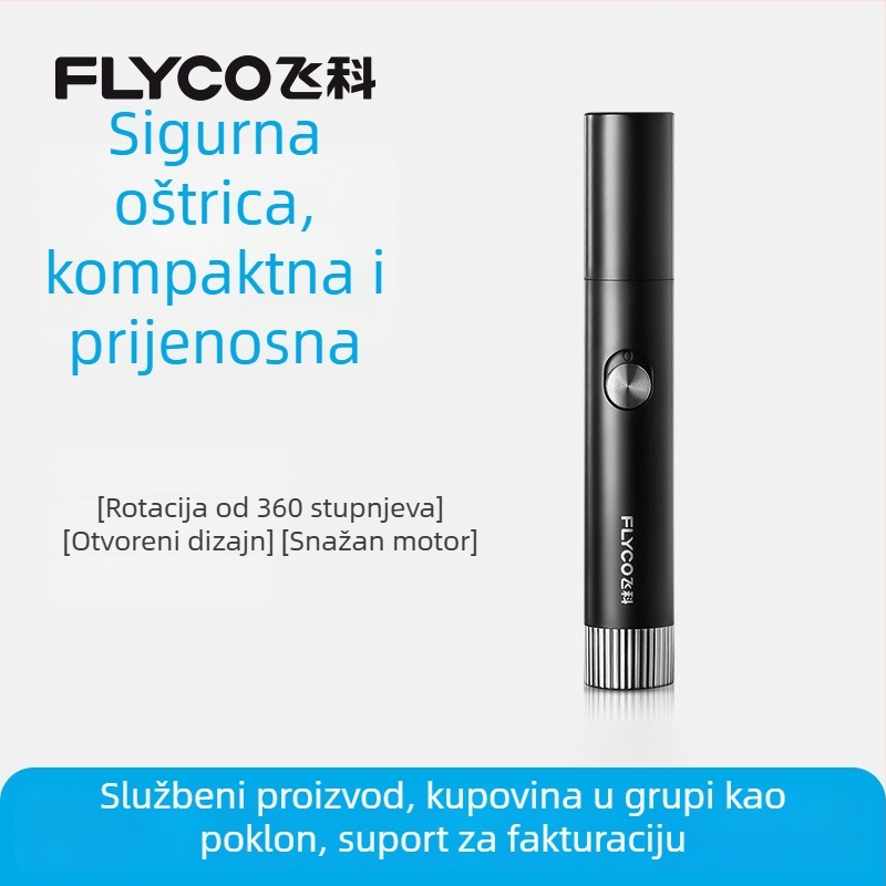 Trimer za nos Flyco/Feike, baterijsko napajanje, ABS kućište, odvojiva i periva glava za rezanje