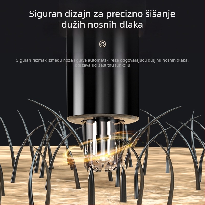 Električni trimer za nos, mini alat za njegu, glava za rezanje koja se može oprati, punjiva baterija, trajanje >50 dana