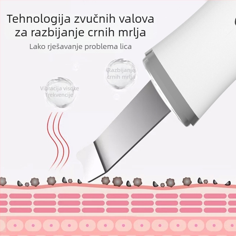 Ultrazvučni uređaj za piling kože s uklanjanjem crnih mrlja i exfolijacijom, mikrostrujno čišćenje i infuzija, 3 brzine, modeli C2/C4