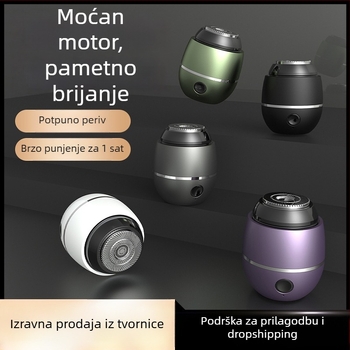Električna britvica za muškarce, USB punjenje, prijenosna mini putna britva, kompaktna i snažna, s ugrađenom baterijom 300–500 mAh, motor s četkicama, buka ispod 36 dB