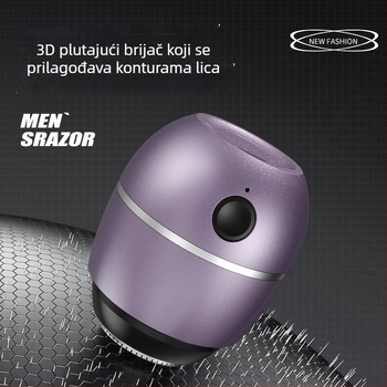 Električna britvica za muškarce, USB punjenje, prijenosna mini putna britva, kompaktna i snažna, s ugrađenom baterijom 300–500 mAh, motor s četkicama, buka ispod 36 dB