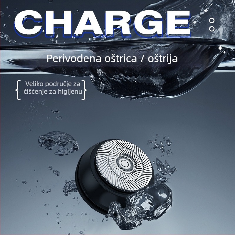 Električna britvica za muškarce, USB punjenje, prijenosna mini putna britva, kompaktna i snažna, s ugrađenom baterijom 300–500 mAh, motor s četkicama, buka ispod 36 dB