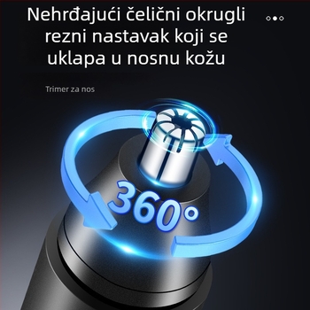 Fenelp Električni trimer za nosne dlačice s jednim glavom, prijenosni, ABS kućište, mrežno napajanje, odvojiva i periva glava za rezanje