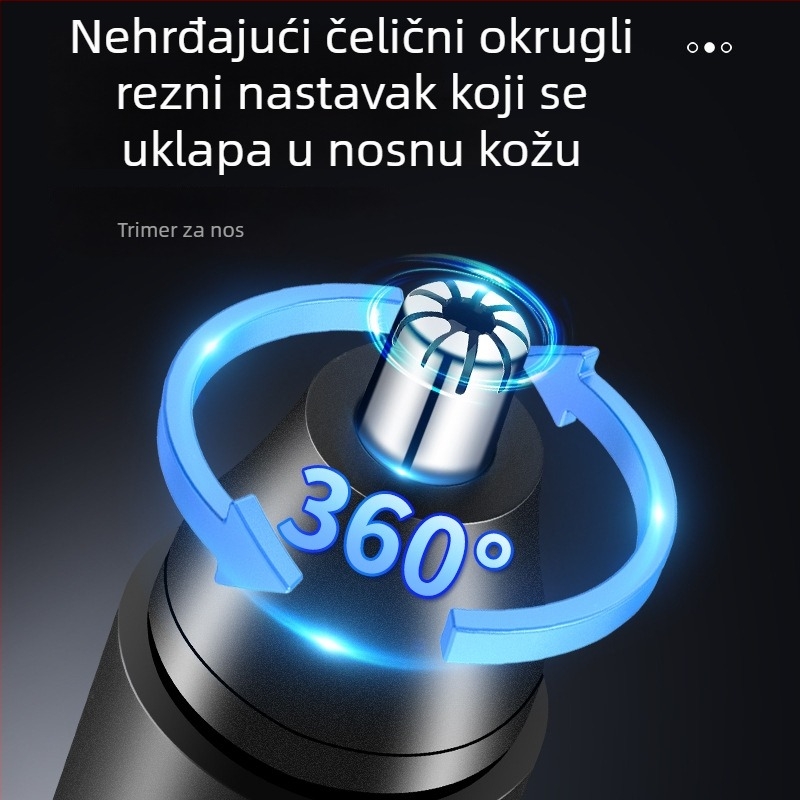 Fenelp Električni trimer za nosne dlačice s jednim glavom, prijenosni, ABS kućište, mrežno napajanje, odvojiva i periva glava za rezanje