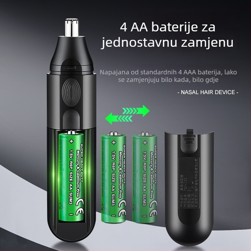 Fenelp Električni trimer za nosne dlačice s jednim glavom, prijenosni, ABS kućište, mrežno napajanje, odvojiva i periva glava za rezanje