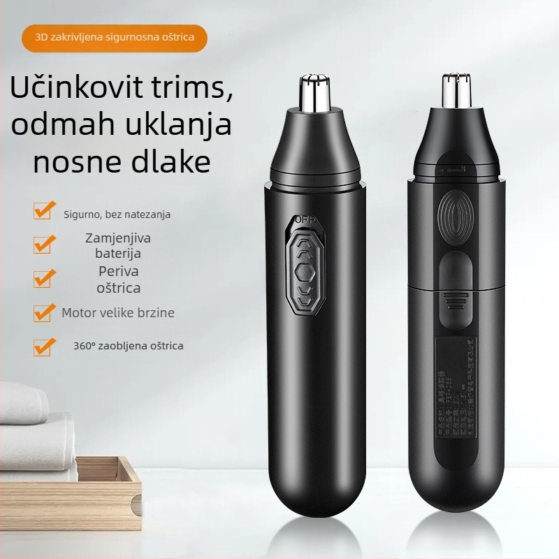 Fenelp Električni trimer za nosne dlačice s jednim glavom, prijenosni, ABS kućište, mrežno napajanje, odvojiva i periva glava za rezanje