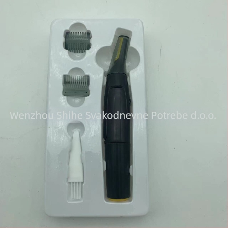 Mini multifunkcionalni muški trimer za nos, uši i bočne brkove — model SH-965, ABS kućište, 39 g, zamjenjiva oštrica, suho/električno napajanje