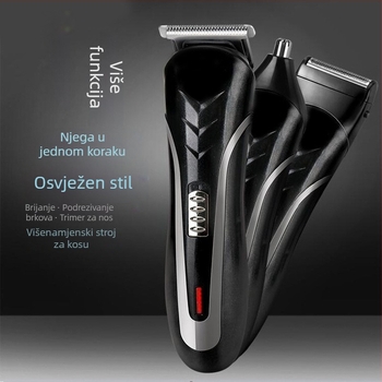 Fly nits 5388 Set za kosu: Kosič, Brijač i Trimer za nos, Bezčetkasti motor, Titanijumovi noževi, Ugrađena baterija 500–800 mAh, Rad 1–3 h, Tiho < 36 dB