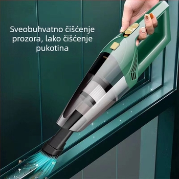 Prijenosni bežični usisavač za automobil - 12V, 120W, 5500Pa, punjiv, dvostruka primjena auto i dom