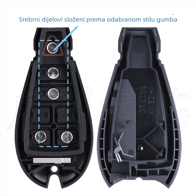 Poluinteligentni daljinski ključ za Jeep Chrysler Dodge M3N5WY783X, ID46 čip, 433MHz, plastično kućište, 3-7 tipki