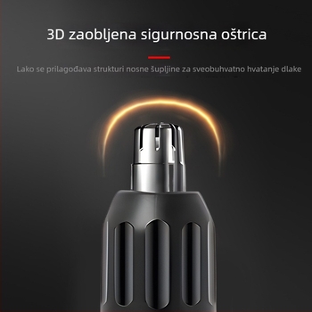 Trimer za nos za odrasle, električni, tih, s ugrađenom baterijom, uklonjiva glava oštrice