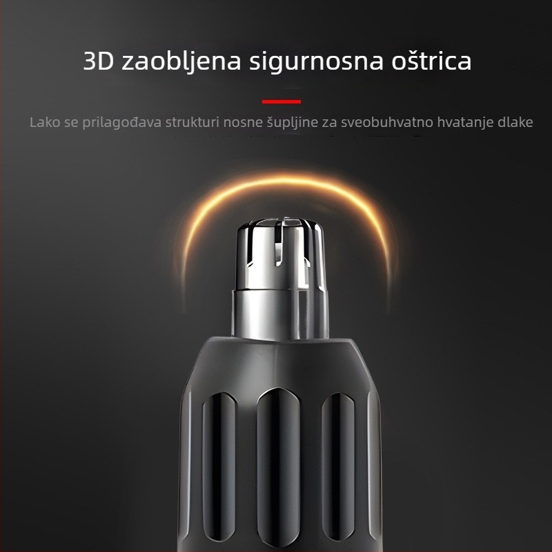 Trimer za nos za odrasle, električni, tih, s ugrađenom baterijom, uklonjiva glava oštrice