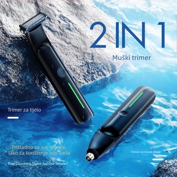 Električni trimer za nosne dlačice i cijeli tijelo brijač – 2-u-1, lako za čišćenje, USB napajanje, model LD-7524