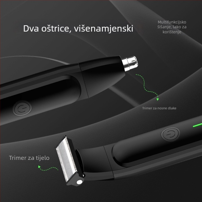 Električni trimer za nosne dlačice i cijeli tijelo brijač – 2-u-1, lako za čišćenje, USB napajanje, model LD-7524