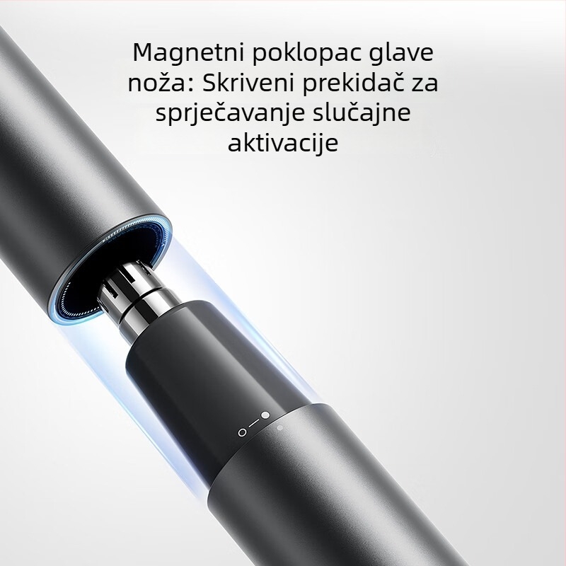 Električni trimer za nosne dlake, magnetska uklonjiva glava za rezanje, punjivi, periva glava za rezanje, ugrađena baterija 300-500 mAh