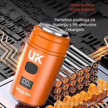 Angko prijenosni punjivi električni brijač s LED zaslonom, plutajućom rotirajućom glavom, ugrađenom baterijom i 1 sat trajanja.