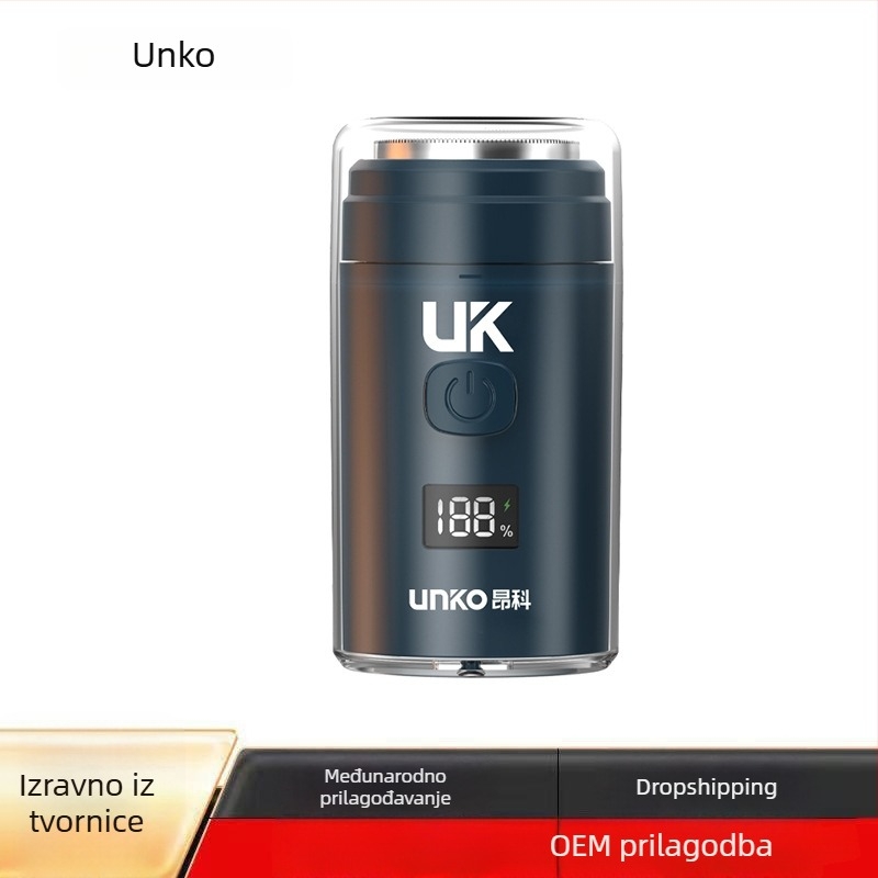 Angko prijenosni punjivi električni brijač s LED zaslonom, plutajućom rotirajućom glavom, ugrađenom baterijom i 1 sat trajanja.