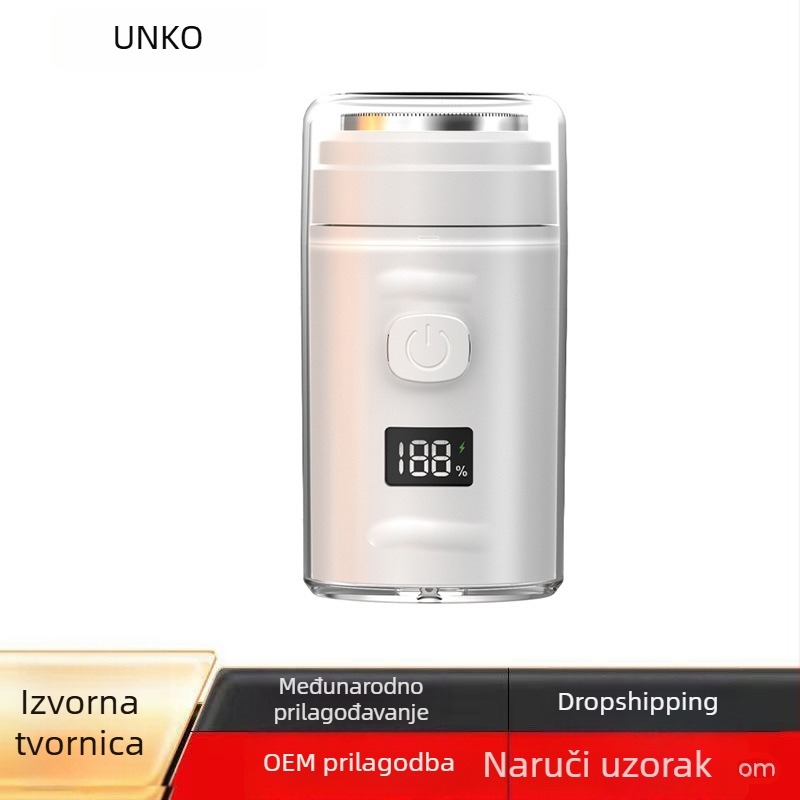 Angko prijenosni punjivi električni brijač s LED zaslonom, plutajućom rotirajućom glavom, ugrađenom baterijom i 1 sat trajanja.