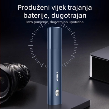 Trimer za nos s punjivom baterijom, električni, s uklonjivom i perivom glavom, ugrađena baterija