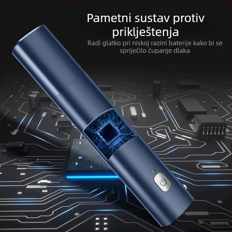 Trimer za nos s punjivom baterijom, električni, s uklonjivom i perivom glavom, ugrađena baterija