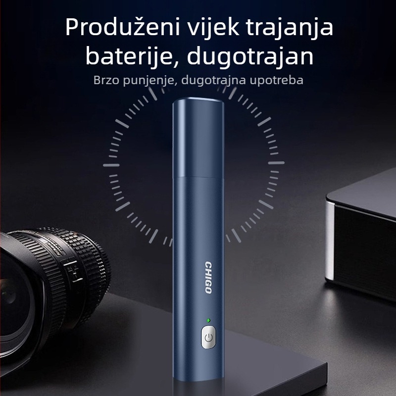 Trimer za nos s punjivom baterijom, električni, s uklonjivom i perivom glavom, ugrađena baterija