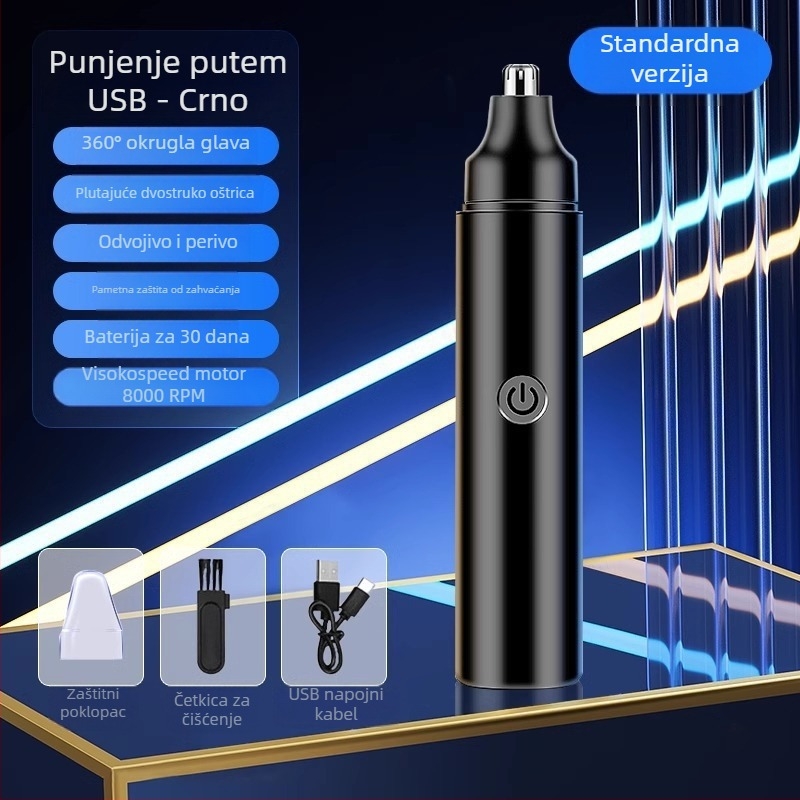 Trimer za nosne dlačice za muškarce - ugrađena baterija, dugi vijek baterije, 100–300 mAh, nije perivo