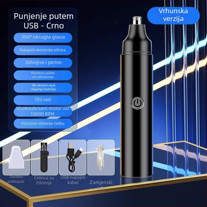 Trimer za nosne dlačice za muškarce - ugrađena baterija, dugi vijek baterije, 100–300 mAh, nije perivo