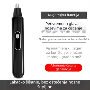 Nosni trimer USB punjenje, odvojiva i periva oštrica, baterija 300–500 mAh, trajanje baterije više od 15 dana