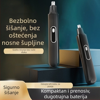 Nosni trimer USB punjenje, odvojiva i periva oštrica, baterija 300–500 mAh, trajanje baterije više od 15 dana
