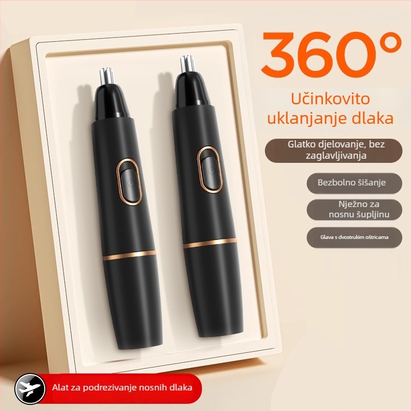Nosni trimer USB punjenje, odvojiva i periva oštrica, baterija 300–500 mAh, trajanje baterije više od 15 dana
