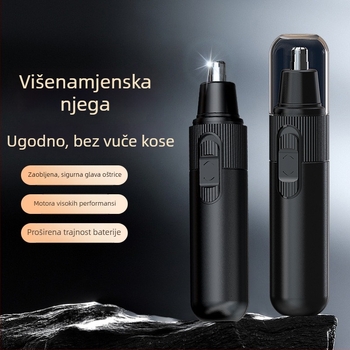 Električni trimer za nosne dlake, punjivi model, s ugrađenom baterijom, odvojiva i periva glava za rezanje, trajanje baterije preko 7 dana, kapacitet baterije 100-300 mAh