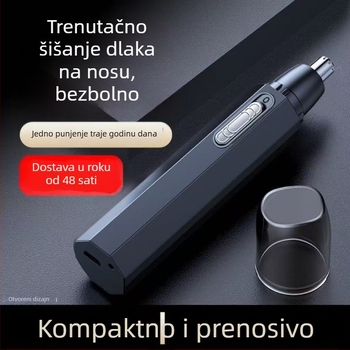 Električni trimer za nosne dlake s odvojivom i periljivom glavom za rezanje, ABS kućište, napajanje baterijom (bez ugrađene baterije)