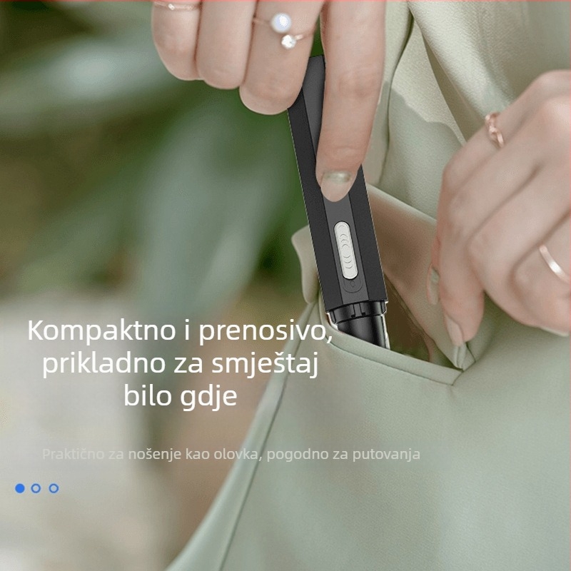 Električni trimer za nosne dlake s odvojivom i periljivom glavom za rezanje, ABS kućište, napajanje baterijom (bez ugrađene baterije)