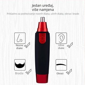 Muški električni trimer za nos, ABS kućište, napajanje baterijom, odvojiva oštrica za pranje vodom, bez ugrađene baterije