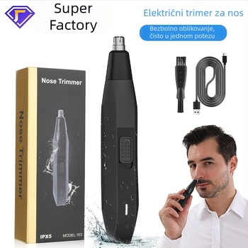 RESUXI Bežični električni trimer za nosne dlačice – punjivi, ugrađena baterija 300–500 mAh, ABS kućište, potpuno pranje tijela, trajanje baterije 15+ dana